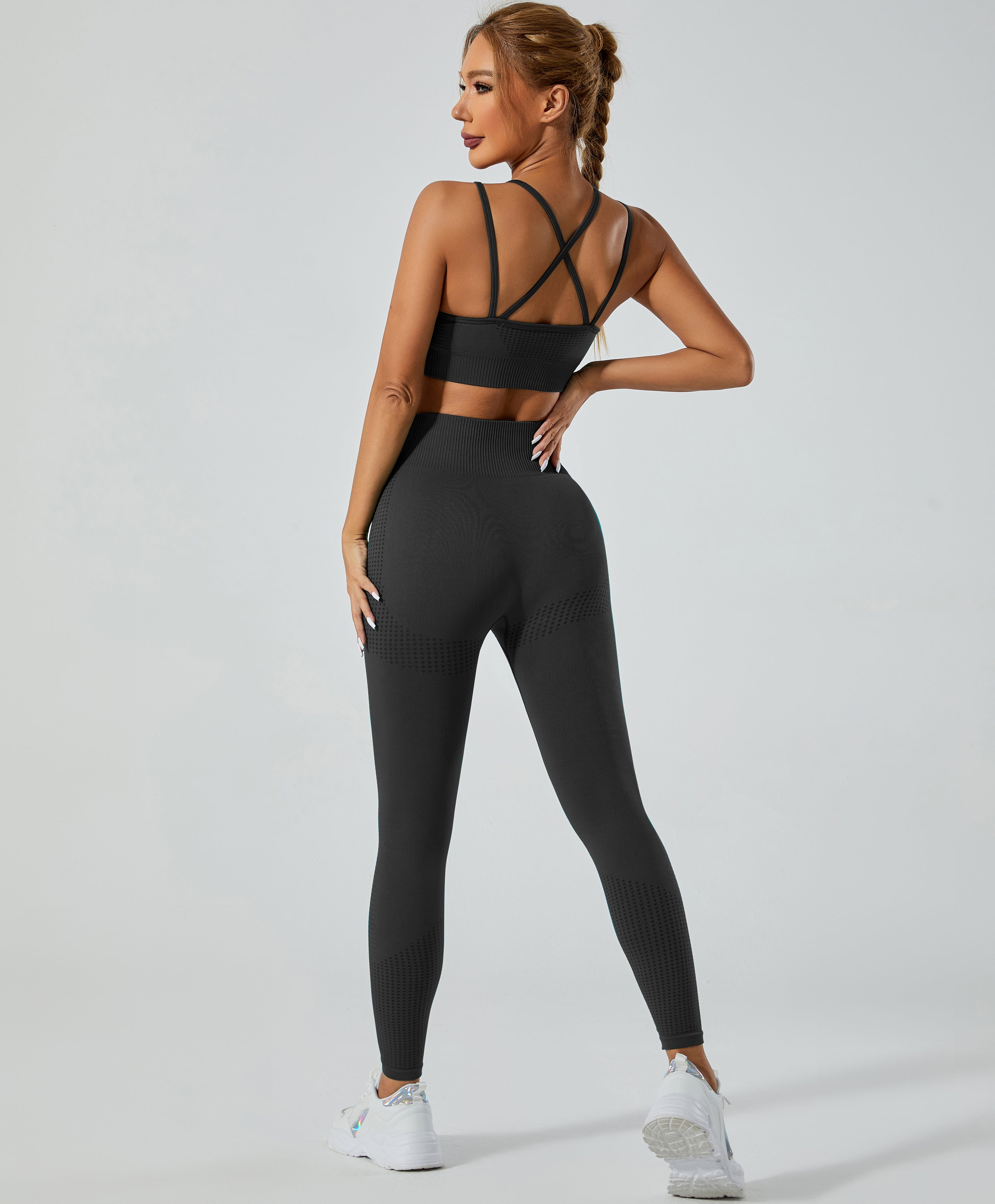 Black Yoga Bra Yoga Pants Seamless Fitness Wear Yoga Suit For Women –  LAISHEN